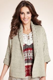 Indigo Collection Lattice Cardigan with Wool   Marks & Spencer 