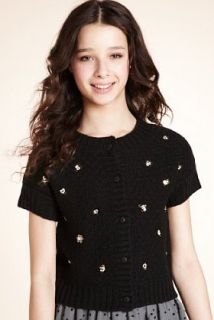 Autograph Short Sleeve Sequin Knitted Cardigan   Marks & Spencer 