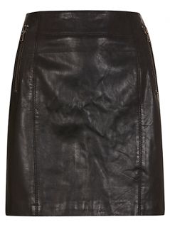 Buy Mint Velvet A Line Leather Skirt, Black online at JohnLewis 