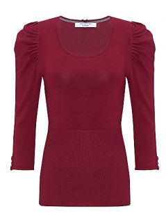 Buy COLLECTION by John Lewis Ruched Shoulder Jumper, Rumba Red online 