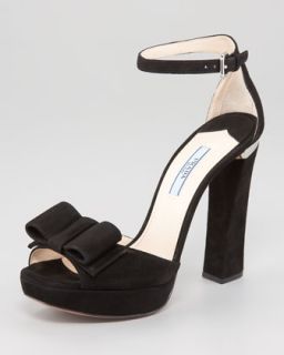 Suede Bow Toe Ankle Strap Pump   