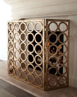 Golden Circles Fireplace Screen   The Horchow Collection