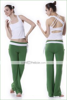 YOGAYF Eco Friendly Cotton Fashion Green GYM Active Sports Yoga Pants 