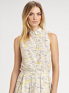Boy. by Band of Outsiders   Sleeveles Travel Print Blouse