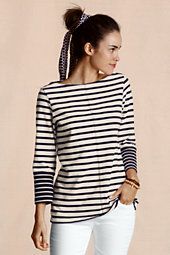 Lands End   Womens Striped Sailor Tee  