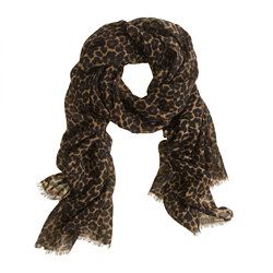Animal print wool scarf