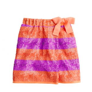 Girls sequin faux wrap skirt in stripe   patterns   Girls skirts   J 