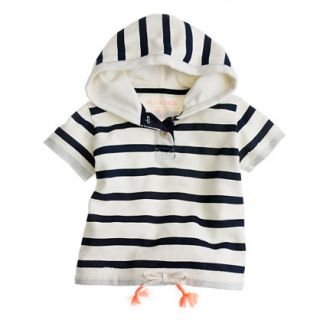 Girls short sleeve stripe hoodie   fleece tops   Girls knits & tees 