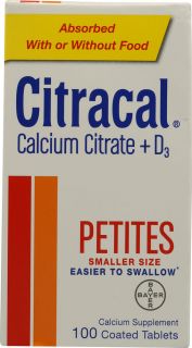 Citracal Petites Calcium Citrate Plus D3    100 Coated Tablets 