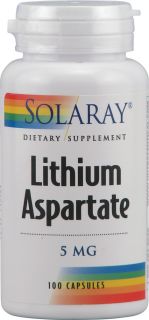 Solaray Lithium Aspartate    5 mg   100 Capsules   Vitacost 