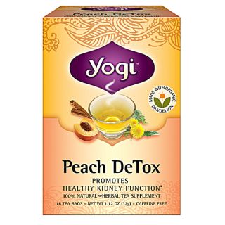 Yogi Detox Herbal Tea Caffeine Free Peach    16 Tea Bags   Vitacost 