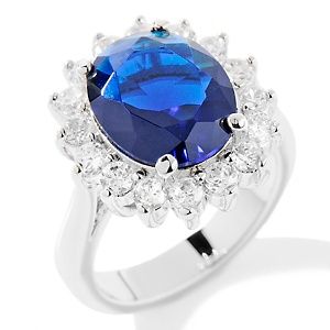 Graziano Posh Princess Simulated Sapphire and Clear CZ Ring at 