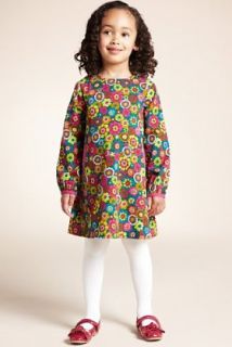 Piece Cotton Rich Floral Dress & Tights Outfit   Marks & Spencer 