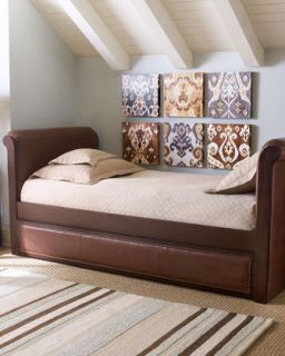 Ethan Leather Daybed with Trundle   The Horchow Collection