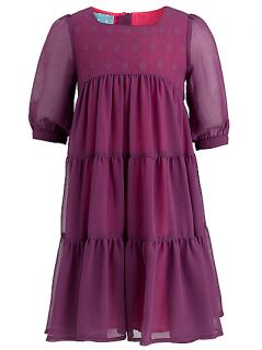 Buy John Lewis Girl Georgette Tiered Dress, Purple online at JohnLewis 