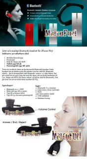 Litet och smidigt Bluetooth headset för iPhone PS3 på Tradera 