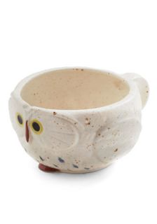 Know It Owl Mug in Cream  Mod Retro Vintage Kitchen  ModCloth