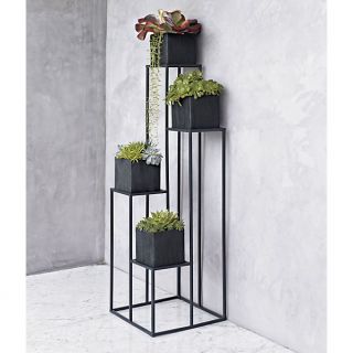 Quadrant Plant Stand with Four Planters in Garden, Patio  Crate and 