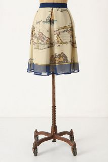 Map Of The World Skirt   Anthropologie