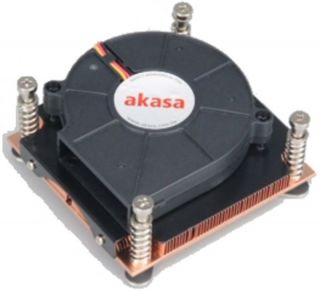 Akasa AK CC029 5 Intel 1U All copper active cooler with blower fan