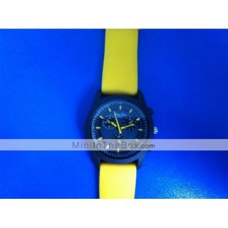 USD $ 4.99   Unisexs Silicone Analog Quartz Wrist Watch (Yellow 