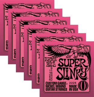 Ernie Ball 2223 Nickel Super Slinky Pink Electric Guitar Strings 6 