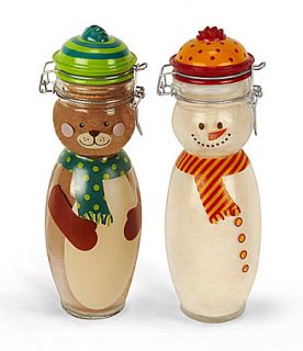 Snowman or Bear Novelty Jar with Cocoa  Dillards 
