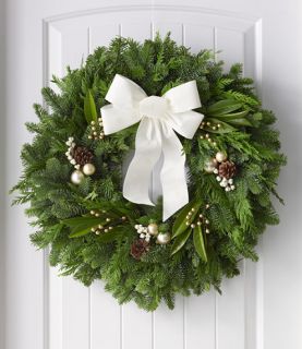 Winter White Holiday Fir 24 Wreath Holiday Wreaths   