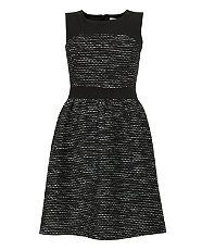 Black Pattern (Black) Black Boucle Sleeveless Dress  265434209  New 