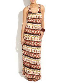 Brown (Brown) Misumi Tribal Print Maxi Dress  251619620  New Look