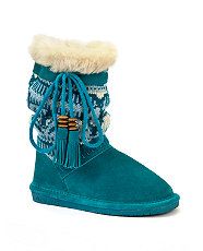 Petrol blue (Blue) Bearpaw Blue Youths Knitted Boots  235224447  New 