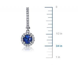 Sapphire and Diamond Micropavé Drop Earrings in 18k White Gold (5mm 