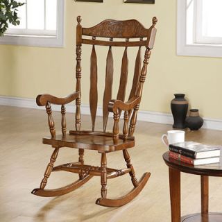Dark Walnut Solid Wood Rocking Chair  Meijer