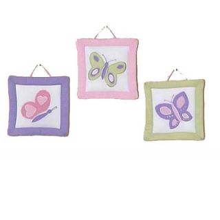 Sweet Jojo Designs 3 Piece Nursery Wall Hanging Set   Pink/Purple 