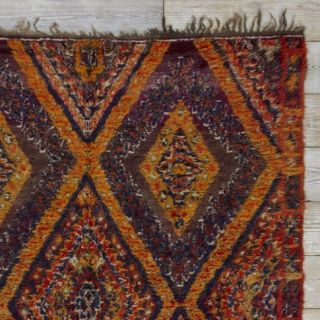 Found Moroccan Rug   Purple Diamonds