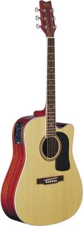 Washburn D10SCELH Left Handed Dreadnought Cutaway Acoustic Electric 