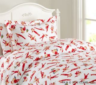 The Elf on the Shelf® Flannel Sheeting  Pottery Barn Kids