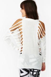 Deep Cut Knit   White in Whats New Clothes Tops at Nasty Gal 