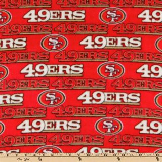 NFL Fleece San Francisco 49ERS Red   Discount Designer Fabric 