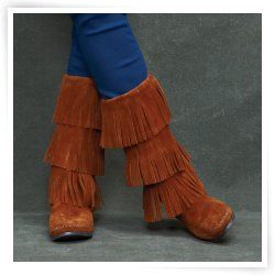 Minnetonka Womens 3 Layer Fringe Calf Hi Moccasin Boots