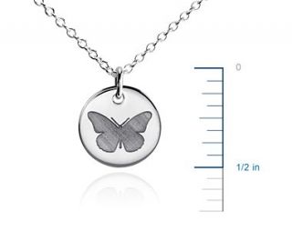 Mini Butterfly Symbol Pendant in Sterling Silver  Blue Nile