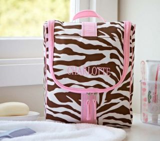 Mackenzie Chocolate Zebra Toiletry Bag