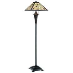 Lite Source Remus Mission Tiffany Style Floor Lamp