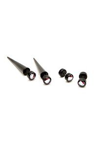 Hello Kitty Black Faux Taper And Plug 4 Pack