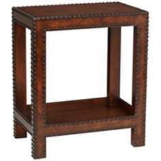 Sahara Faux Leather Chair Side Table With Nail Head Details
