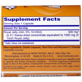 NOW Foods Royal Jelly 1,500 mg Caps   