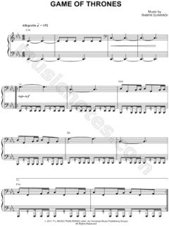 Ramin Djawadi   Game of Thrones Sheet Music (Piano Solo)    
