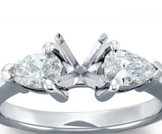 Classic Pear Shaped Diamond Engagement Ring in Platinum for Larger 