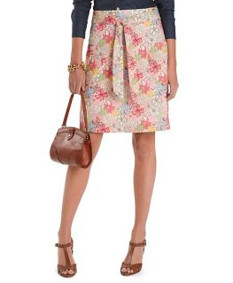 Cotton Liberty Skirt with Tie Detail   Brooks Brothers