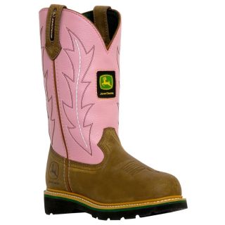 John Deere 9 Wellington Boots With Pink Shaft   543922, Work Boots at 